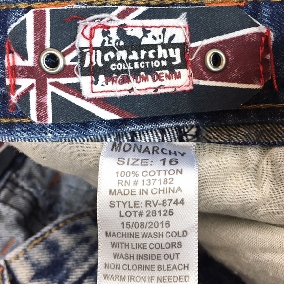 MONARCHY Collection Jeans Embroidered Embellished Western Cowgirl Size 16 / 30 - Picture 7 of 8